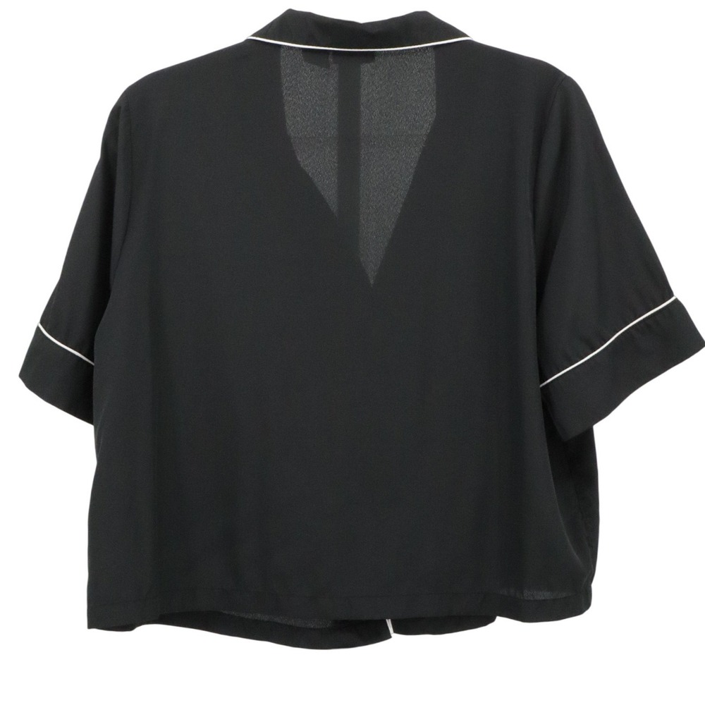 Jason Wu Black Satin Contrast Piping Set Lounge Sleepwear Large - Picture 5 of 12